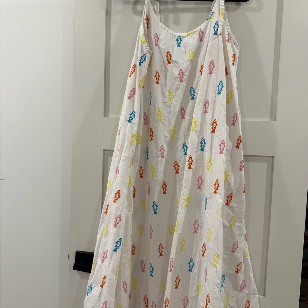 SOLID & STRIPED White Dress with Colorful Accents